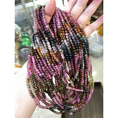 Vòng Tay Phong Thủy Đá TOURMALINE 4MM  Màu ĐẬM QUẤN TAY KIỂU ĐẸP  Chất liệu 100% đá thiên nhiên nhiều Màu xinh xắn Nữ các mệnh đeo đẹp lắm ạ