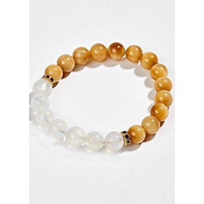 Vòng Mắt Hổ Vàng Tâm Phối Moon Stones (8mm)