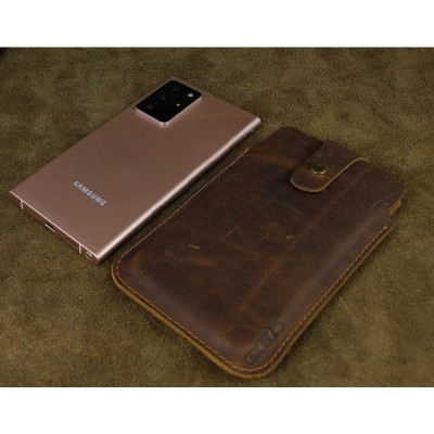 Bao Da Rút Nút Cài cho Note 9, Note 8, Note20 Ultra.... Da Bò Sáp