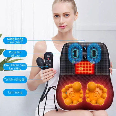 ￼Gối Massage Cổ Vai Gáy Hồng Ngoại (loại 1 ) - Máy Massage 20 bi cao cấp thế hệ mới bản nâng cấp siêu xịn