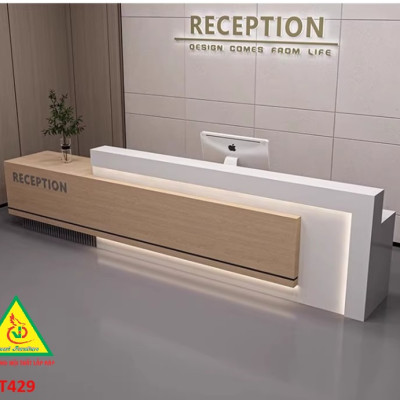 QUẦY LỄ TÂN, QUẦY TIẾP TÂN, QUẦY TÍNH TIỀN, QUẦY THU NGÂN QTT429 (KHÔNG ĐÈN)- NỘI THẤT LẮP RÁP VIENDONGADV