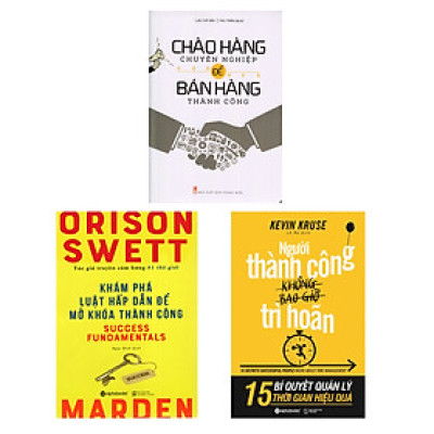 Combo Sách Bí Quyết Thành Công : Khám Phá Luật Hấp Dẫn Để Mở Khóa Thành Công + Người Thành Công Không Bao Giờ Trì Hoãn + Chào Hàng Chuyên Nghiệp Để Bán Hàng Thành Công