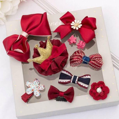 Hộp 10 Phụ Kiện Kẹp Tóc Băng Đô Cho Bé Gái Nhiều Màu Sắc