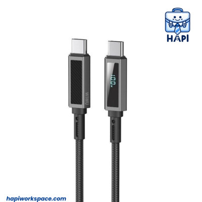 Cáp sạc hàng chính hãng WiWU Aramid Fiber Warriors Type-C to Type-C Wi-C079 lớp bảo vệ aramid siêu bền, đầu hợp kim chống gỉ