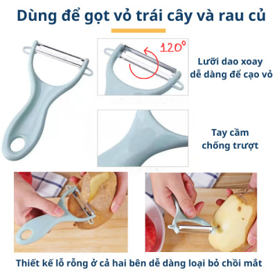 Bộ Dao Thớt Gọt Hoa Quả Mini, Dao Nạo Rau Củ Trái Cây Hoa Quả Nhỏ Gọn Cho Nhà Bếp, Du Lịch, Cắm Trại