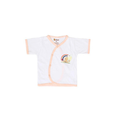 COMBO 5 Áo sơ sinh cổ tim viền màu  tay ngắn 100% cotton BABIBOO - BB08