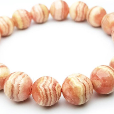 Vòng Tay Đá Đào Hoa Tự Nhiên 11mm - Natural Rhodochrosite Bracelet