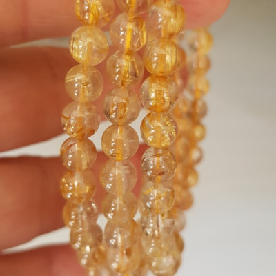  Vòng thạch anh tóc vàng tự nhiên trong bóng đẹp size hạt 5mm - 6mm các Chị em nữ đeo kiểu quấn 3 vòng tay màu vàng tươi sáng bóng chuẩn hợp nữ mệnh kim thổ  thủy đeo quyến rũ xinh đẹp trẻ trung may mắn đặc biệt tốt sức khỏe công việc tài lộc rẻ đẹp ạ