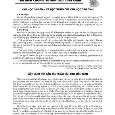 Vẻ Đẹp Của Văn Học Dân Gian (Theo Chương Trình Giáo Dục Phổ Thông Mới) - KV