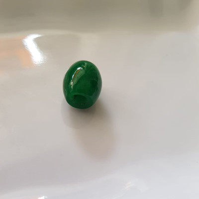 HẠT LU BỤNG TRÒN VO XINH ĐÁ MÃ NÃO XANH LÁ ĐẬM TƯƠI ĐẸP  NỮ LÀM MẶT DÂY CHUYỀN và PHỐI VÒNG TAY  Size Dài 14mm x dầy 13mm NỮ MỆNH MỘC MỆNH HỎA Ạ