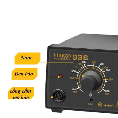 Trạm Hàn Hako 936 60W Mỏ Hàn Thiếc – Điều Chỉnh Nhiệt 200–480°C, Lên Nhiệt Nhanh, Bền Bỉ