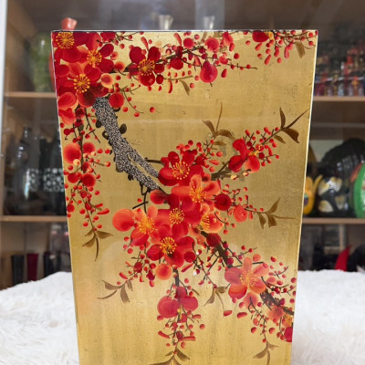 Thùng rác / Chậu hoa sơn mài dát vàng cẩn trứng sang trọng