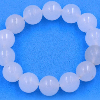 Chuỗi đeo tay đá thạch anh trắng 14 ly - Vòng chuỗi đeo tay đá phong thủy