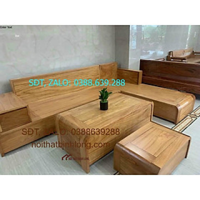 Bộ bàn ghế salon gỗ sồi mỹ