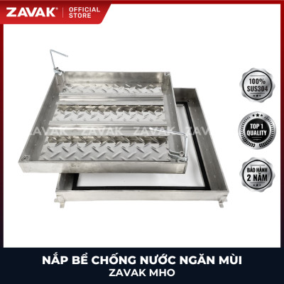 Nắp bể ngầm chống nước ngăn mùi inox ZAVAK MHO*-50 / KT 50x50cm, lát gạch 2,5cm/ tải tối đa 720kg