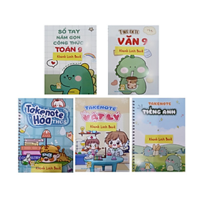Sách - Combo takenote văn + toán + vật lý + tiếng anh + hóa lớp 9