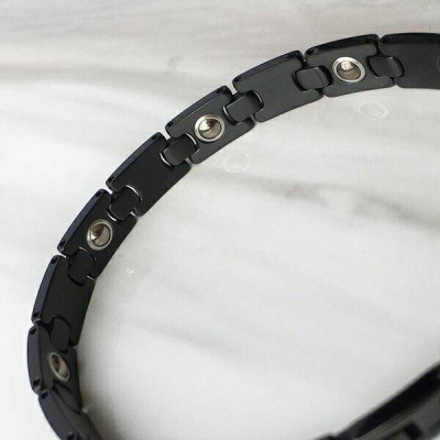 Vòng tay Phiten titanium IP black Aqua titanium (20.5cm) XJE34900