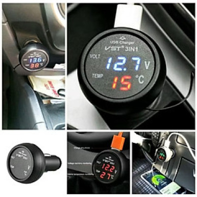 1 TẨU SẠC ĐIỆN THOẠI TRÊN Ô TÔ KIÊM BÁO VON BÁO NHIỆT ĐỘ HÀNG CHUẨN