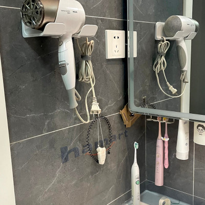 Giá Đỡ Treo Máy Sấy Tóc Dán Tường Hamart Lỗ Móc Đầu Cắm Chống Rối Dây Sấy Tóc Rảnh Tay Tiện Lợi