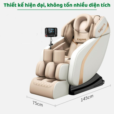 Ghế massage trị liệu toàn thân Kagawa K9 cao cấp đa chức năng công nghệ túi khí, nhiệt hồng ngoại