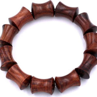 Chuỗi hạt đeo tay Gỗ Tử Đàn Hình Ống Tre - Vòng tay chuỗi hạt gỗ - vòng đeo tay size lớn