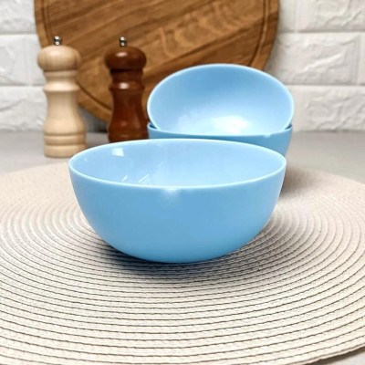 Bộ 6 bát (chén) cơm thủy tinh Luminarc Diwali Light Blue 12cm, dùng lò vi sóng, máy rửa bát - P9203*6 | Hàng chính hãng