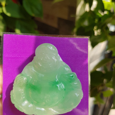 Mặt Dây Chuyền Nam Đẹp Phật Di Lặc Ngồi Cầm Thỏi Vàng Cười tươi 100% đá cẩm thạch tự nhiên Màu trắng bóng cả tượng điểm xanh lý quá đẹp giữa bụng thỏi tiền vàng  Size Ngang 48mm x Cao 48mm x Dầy 9mm mệnh Thủy Mộc đeo may mắn ạ