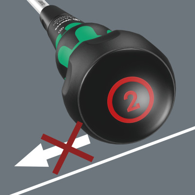 Tua vít 4 cạnh cán tròn Ball-Grip PH2 Wera 05007907001 1850 PH 2 x 150 mm với mũi vít Lasertip chống trượt vít