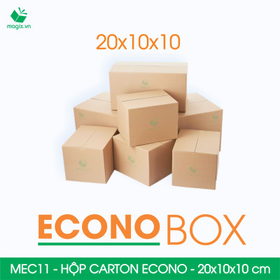 MEC11 - 20x10x10 cm - Combo 100 thùng hộp carton trơn siêu tiết kiệm ECONO