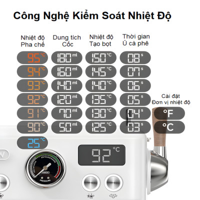 Máy pha cà phê Espresso chuyên nghiệp thương hiệu Mỹ cao cấp HiBREW H10 Plus - Hàng Nhập Khẩu