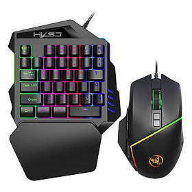 
Combo Bàn phím và Chuột HXSJ A876 + V100 chơi game một tay với DPI có thể điều chỉnh