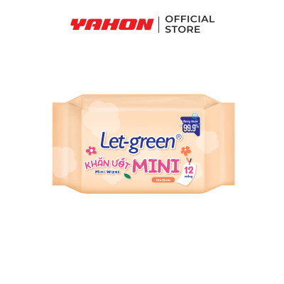 Combo Lốc Khăn Ướt Mini LET-GREEN 12 Miếng/Gói, 6 Gói/Lốc