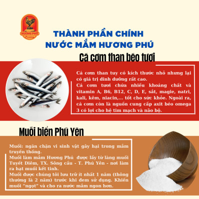 Combo 03 Nước mắm cá cơm Hương Phú 40N - 30N -20N độ đạm - Nhỉ truyền thống