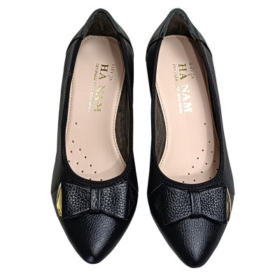 Giày Nữ Búp Bê Đế Xuồng TiTi ĐÔ Da Bò Thật Thời Trang Cao 5cm GBB2042d