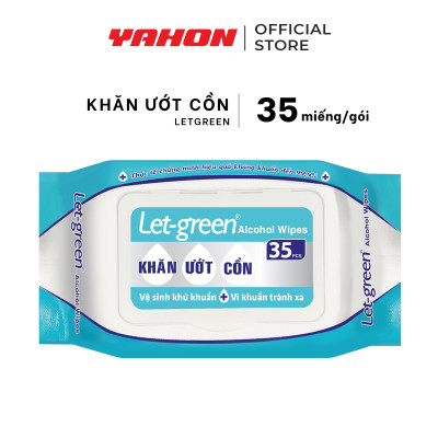 Combo Khăn Ướt Cồn LET-GREEN 35 Miếng/Bao