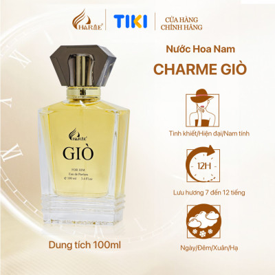 Nước hoa nam cao cấp, Charme Giò, hương trái cây, ngọt ngào, ấm áp, lưu hương lâu, độ tỏa hương xa, 100ml