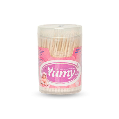 Tăm Bông Trẻ Em YUMY Baby Thân Giấy Hộp Vát Size M – Combo 12 Hộp x 180 Que (TB01-627), Mềm Mịn, An Toàn Cho Bé