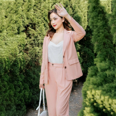 Set bộ áo vest nữ và quần dài ống đứng sang chảnh, quý phái, form đẹp chuẩn Hàn bv02