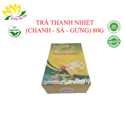 TRÀ THANH NHIỆT (CHANH + SẢ + GỪNG) HỘP 80G - HƯƠNG SEN VIỆT