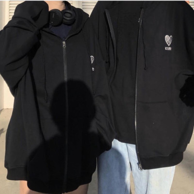 Áo khoác unisex form rộng Nỉ Hàn Quốc Heart nam nữ duyên dáng