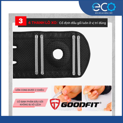 Băng gối thể thao GoodFit GF515K – 3 đai dán cố định, hỗ trợ khớp gối, tập gym, chạy bộ