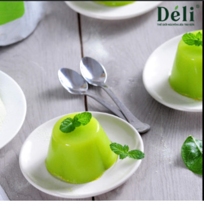 Pudding dưa lưới Déli - Tách lẻ 250gr- chuyên dùng làm topping trà sữa - thơm béo, mềm mại