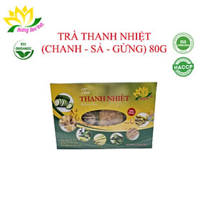 TRÀ THANH NHIỆT (CHANH + SẢ + GỪNG) HỘP 80G - HƯƠNG SEN VIỆT