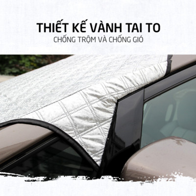 Tấm Bạt Chắn Nắng Kính Lái Xe Ô Tô A551 Có Tai Chụp Gương Chiếu Hậu 2 Bên