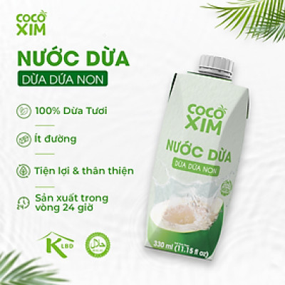 Nước dừa đóng hộp Cocoxim dừa dứa non dung tích 330ml/Hộp