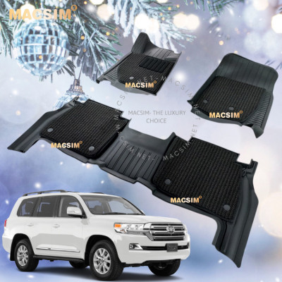 Thảm lót sàn 2 lớp  xe ô tô TOYOTA LAND CRUISER 2009- đến nay Nhãn hiệu Macsim 3W  chất liệu nhựa TPE đúc khuôn cao cấp - màu đen