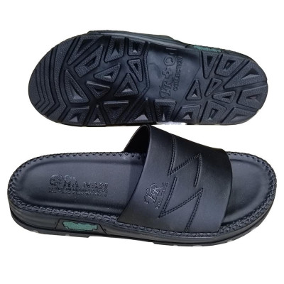 Dép Nam Quai Ngang Da Bò Thật TiTi ĐÔ Đã May Viền Chân Quai Chắc Chắn DNA22038