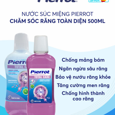 [ Mua 2 tặng 1 chỉ kẽ răng ] Nước súc miệng chăm sóc răng toàn diện giúp thơm miệng ngừa sâu răng PIERROT 500ml