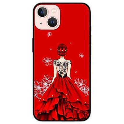 Ốp lưng dành cho Iphone 13 Mini - Iphone 13 - Iphone 13 Pro -  Iphone 13 Pro Max - Cô gái đầm đỏ