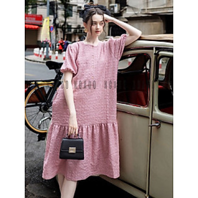 Đầm cotton hồng NGADO